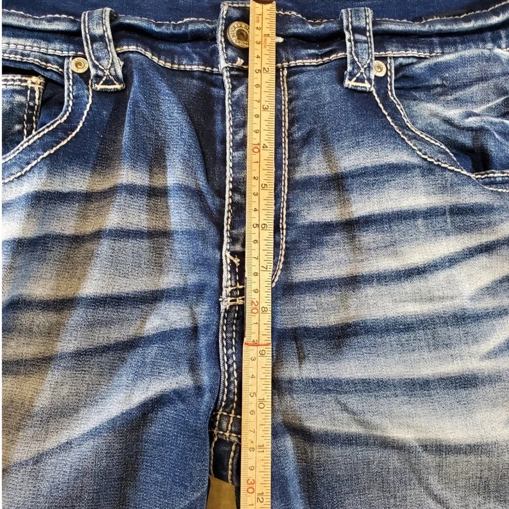 Buckle Black Fit No 29 Bootleg Jeans Mens 36R Medium Wash Thick Stitch BBLA9011 - Picture 8 of 12